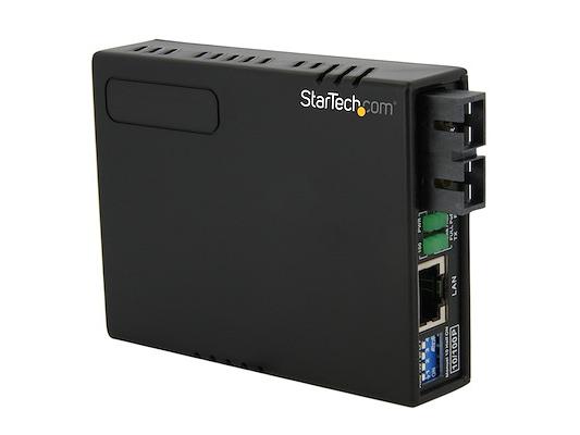 Convert and extend a 10/100 Mbps Ethernet connection up to 2 km over Multi Mode SC fiber with the StarTech MCM110SC2P. This compact media converter features PoE capability, supports Fast Ethernet via RJ-45 and SC interfaces, and complies with TAA standards. Ideal for extending network connectivity across long distances while simplifying power delivery requirements.