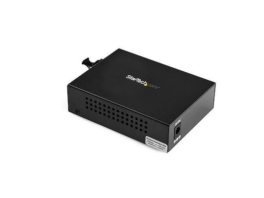 Convert and extend Ethernet connections over fiber with the STARTECH MCM1110MMLC fiber media converter. Designed for 10/100/1000 Mbps networks, this compact unit uses 850nm multimode LC SFP to deliver reliable connectivity up to 550 meters. Ideal for high-speed LAN extensions or data center interconnects.