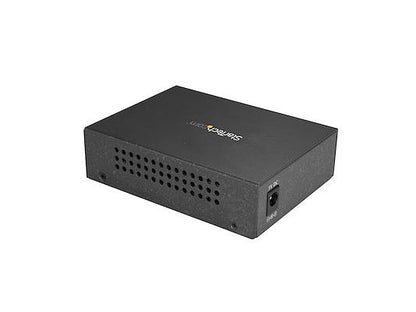 The STARTECH SM Fiber Ethernet Media Converter SC GbE provides a reliable solution for extending and bridging copper and fiber networks. Designed for single-mode fiber, it supports 10/100/1000 Mbps networks over distances up to 10 km, using 1310nm wavelength on 1000BASE-LX. With RJ-45 and SC interfaces, this unmanaged converter includes features like VLAN and Link Fault Pass-Through for added network resilience.