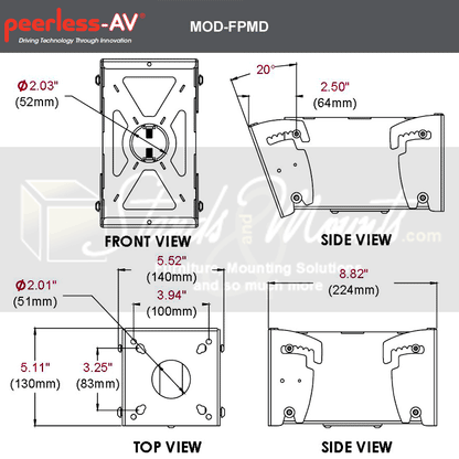 Support double pour écran plat dos à dos PEERLESS MOD-FPMD, noir