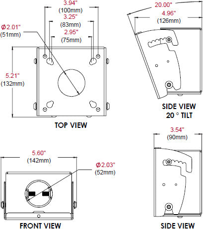 Support d'écran simple Peerless MOD-FPMS, 10–65 po, noir, VESA 75/100 mm