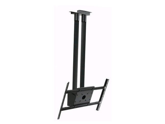 The PEERLESS Modular Dual Pole Ceiling Mount Kit offers a robust and adaptable solution for securely mounting projectors or displays. Designed in black and compliant with TAA standards, this kit is ideal for government or corporate AV installations. Its spacious dimensions support reliable overhead installations in professional environments.