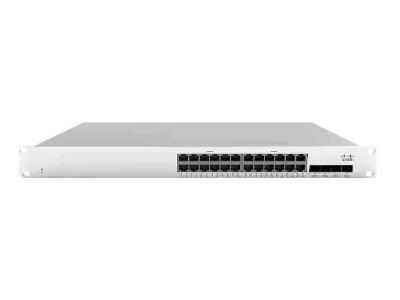 The Cisco Meraki MS210-24P is a 24-port 1G cloud-managed Layer 2 switch equipped with 370W of PoE power, designed for enterprise-grade networking. With its Meraki cloud management, administrators gain centralized visibility and control. TAA compliance and global manufacturing support commercial and government deployments.
