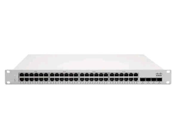 The Cisco Meraki MS210-48 is a 1G Layer 2 cloud-managed switch featuring 48 Gigabit Ethernet ports. Designed for scalable network environments, it supports centralized cloud-based administration and simplifies large deployments.