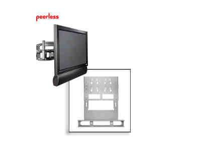 The PEERLESS MSA-101 is a versatile multi-channel speaker mount designed to complement flat panel screens, offering discreet integration for enhanced audiovisual setups. With a durable black finish and a 25 lb load capacity, this TAA-compliant accessory is suitable for both commercial and government deployments. Ideal for improving sound system alignment without compromising display aesthetics.