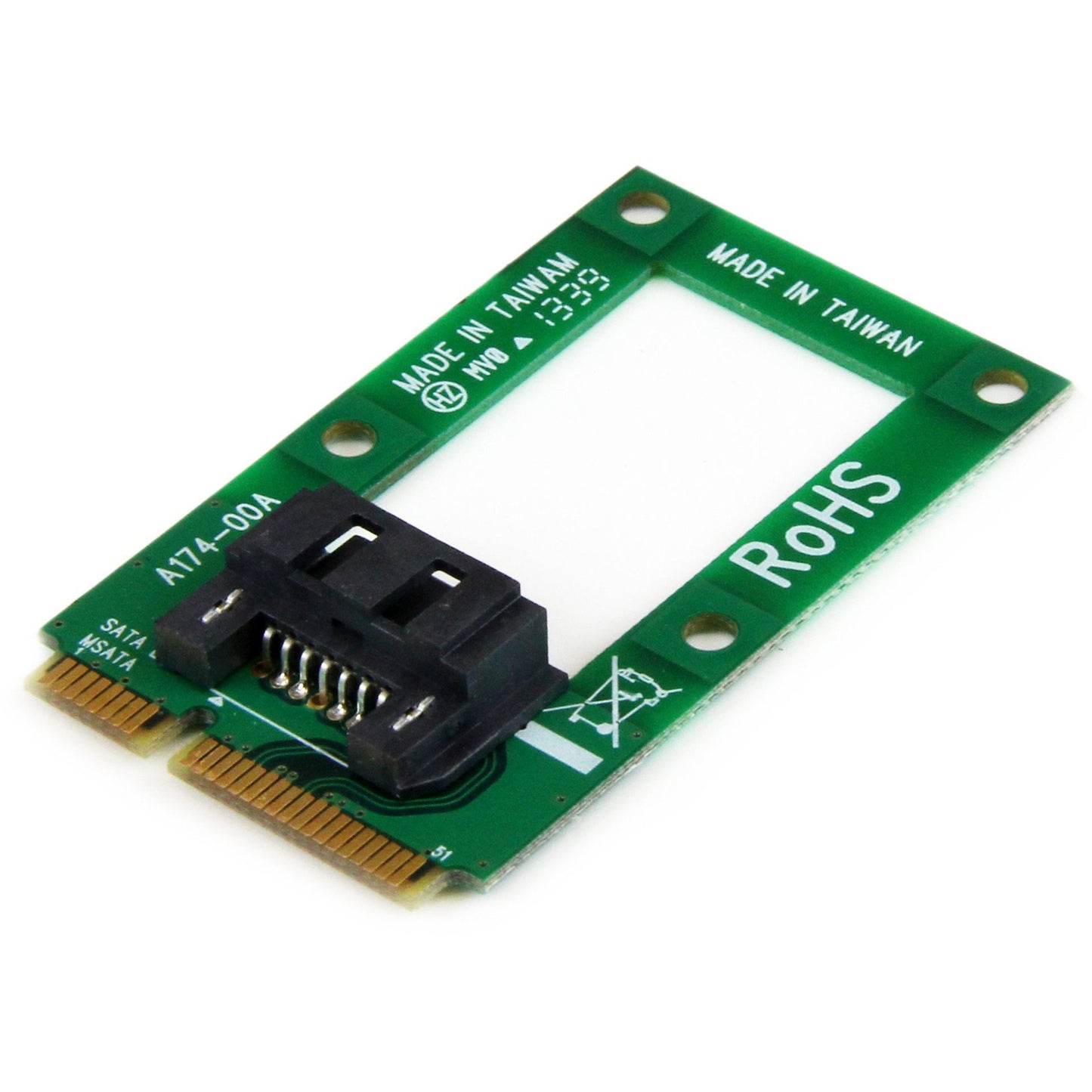 StarTech MSAT2SAT3 Adaptateur convertisseur mSATA vers SATA Vert