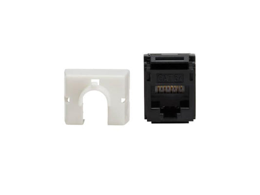 Eaton Tripp Lite Series Cat6a Keystone Jack - 4PPoE Compliant, 110/Krone, 568A/B, RJ45 Ethernet, Black, TAA