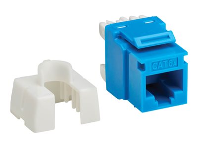 Prise Keystone Eaton Tripp Lite Cat6a, 4 ports PoE, RJ45, bleue, conforme TAA