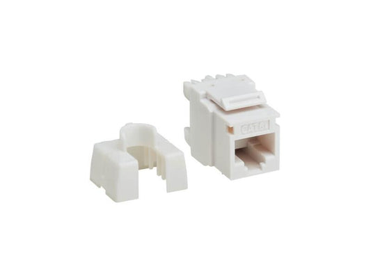 Eaton Tripp Lite Series Cat6a Keystone Jacks, 10 Pack - 4PPoE Compliant, 110/Krone, 568A/B, RJ45 Ethernet, White, TAA