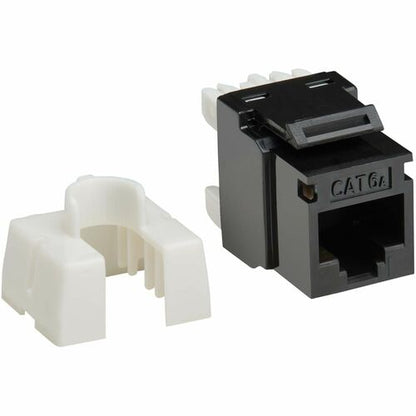 Prises Keystone Eaton Tripp Lite Cat6a, lot de 25, RJ45, 568A/B, noires, TAA