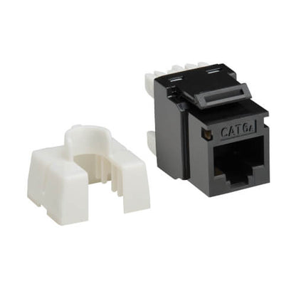 Prises Keystone Eaton Tripp Lite Cat6a, lot de 25, RJ45, 568A/B, noires, TAA