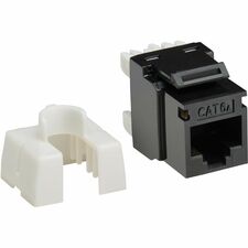 Prises Keystone Eaton Tripp Lite Cat6a, lot de 25, RJ45, 568A/B, noires, TAA