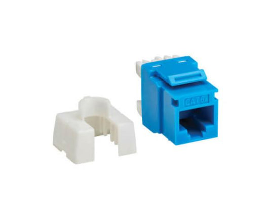 Eaton Tripp Lite Series Cat6a Keystone Jacks, 25 Pack - 4PPoE Compliant, 110/Krone, 568A/B, RJ45 Ethernet, Blue, TAA
