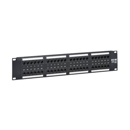 Panneau de brassage Eaton Tripp Lite 48 ports Cat6, 4 ports PoE, montage en rack 2U, TAA, blanc