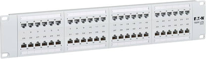 Eaton Tripp Lite 48-Port Cat6 Patch Panel, 4PPoE, 2U Rack-Mount, TAA, White