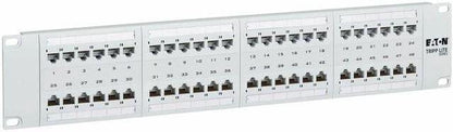 Eaton Tripp Lite 48-Port Cat6 Patch Panel, 4PPoE, 2U Rack-Mount, TAA, White
