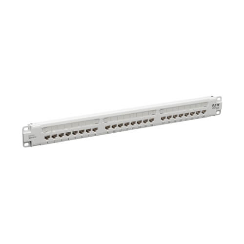 Eaton Tripp Lite 48-Port Cat6 Patch Panel, 4PPoE, 2U Rack-Mount, TAA, White