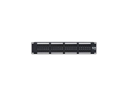 Eaton Tripp Lite Series 48-Port Cat6 Patch Panel - 4PPoE Compliant, 110/Krone, 568A/B, RJ45 Ethernet, 2U Rack-Mount, Black, TAA