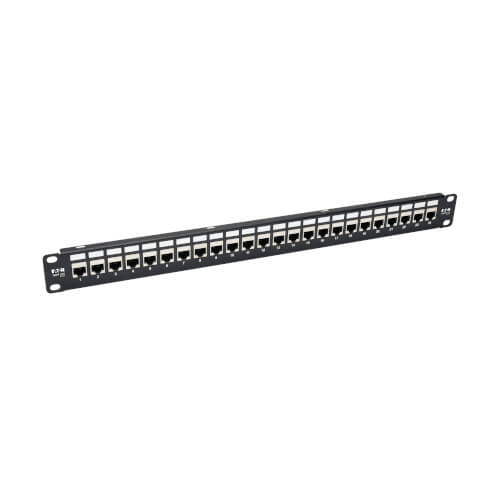 Eaton Tripp Lite 24-Port Cat6a Feed-Through Patch Panel, 1U Rack-Mount, TAA