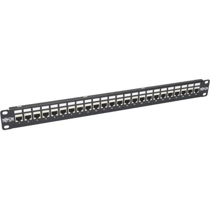 Eaton Tripp Lite 24-Port Cat6a Feed-Through Patch Panel, 1U Rack-Mount, TAA