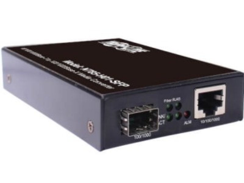 Eaton Tripp Lite Series Hardened Gigabit Fiber to Ethernet Media Converter, 10/100/1000 Mbps, RJ45/SFP, -10degrees to 60degreesC, TAA