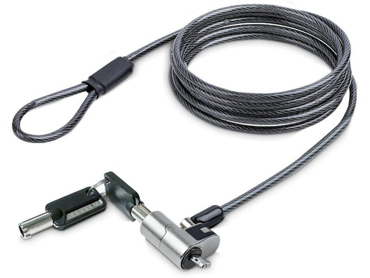 NANO LAPTOP CABLE LOCK, 6FT (2M), ANTI-THEFT KEYED LOCK, SECURITY CABLE LOCKS NANO SLOT NOTEBOOKS, CUT-RESISTANT STEEL CABLE LOCK FOR LAPTOP