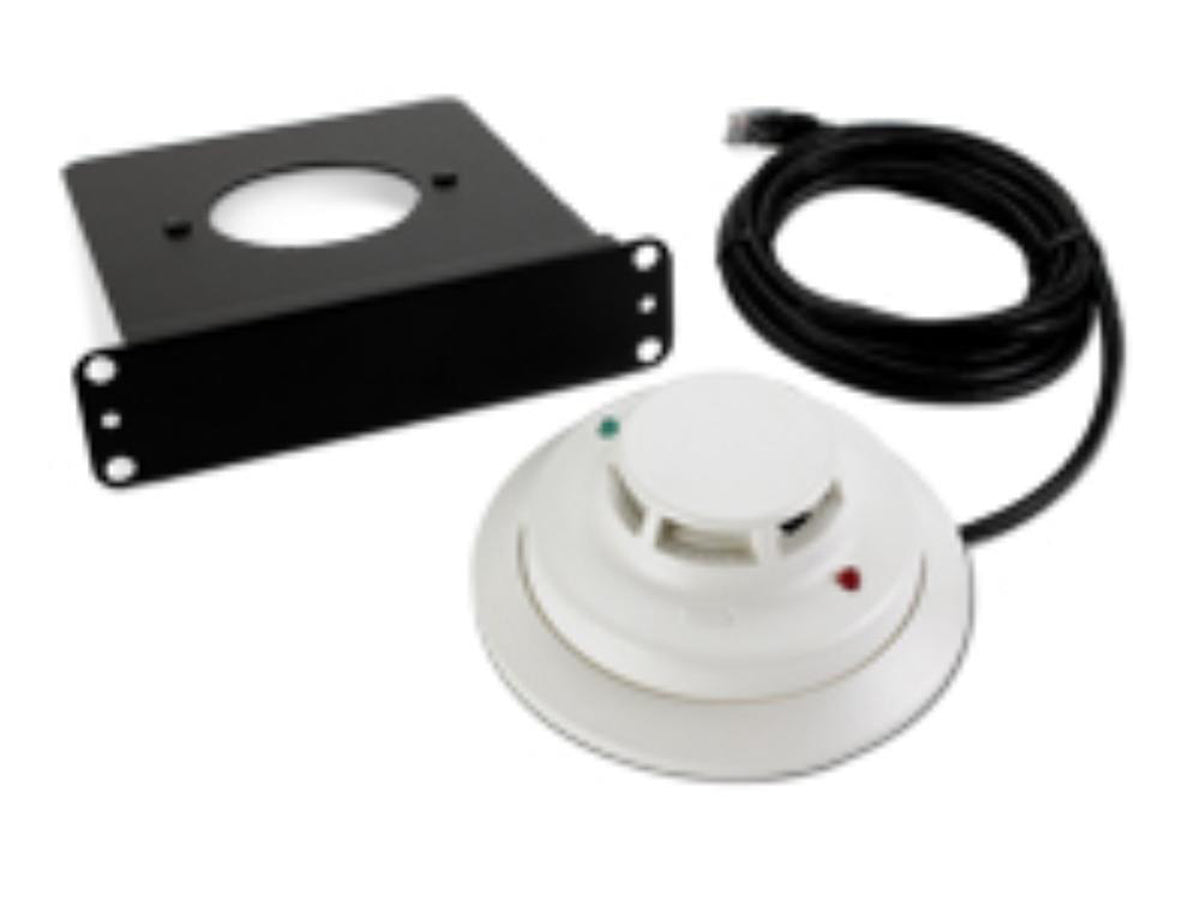Universal Sensor that detects smoke in IT spaces. This sensor supplements the existing life safety system already in place. Designed by APC, this 10 ft. smoke sensor enhances environmental monitoring systems in data centers and server rooms, meeting TAA compliance requirements.