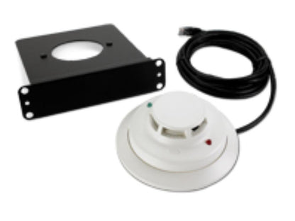 Universal Sensor that detects smoke in IT spaces. This sensor supplements the existing life safety system already in place. Designed by APC, this 10 ft. smoke sensor enhances environmental monitoring systems in data centers and server rooms, meeting TAA compliance requirements.