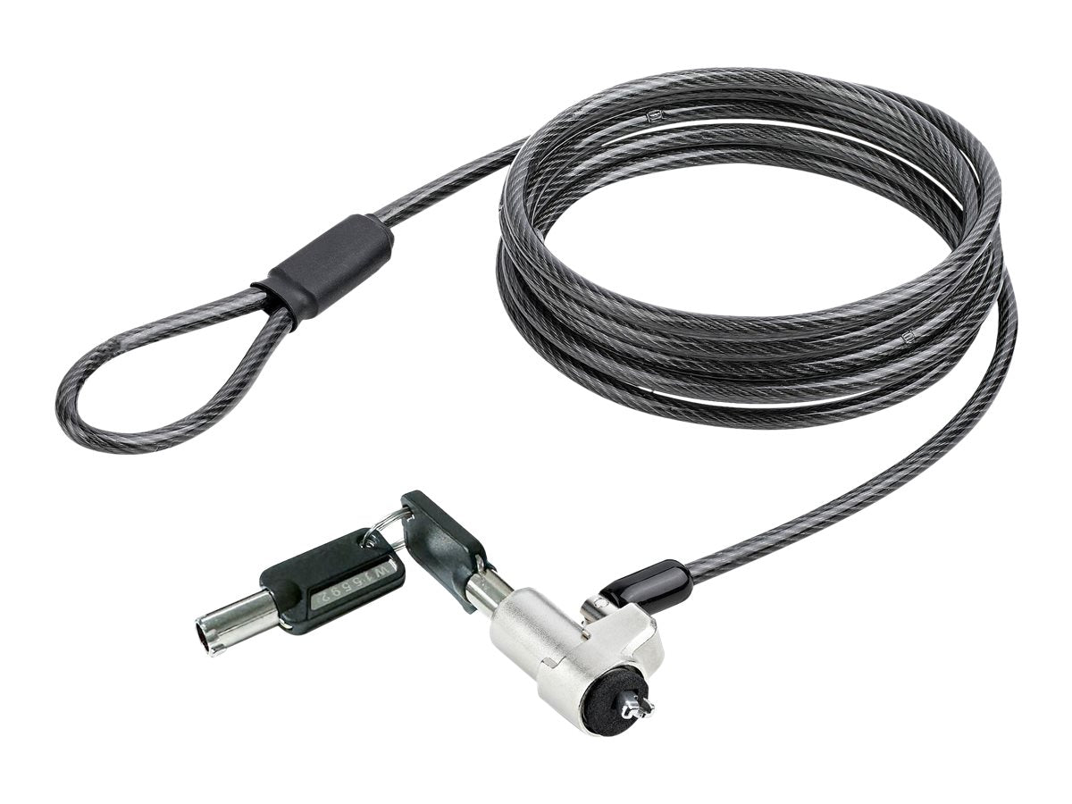 Câble antivol StarTech Noble Wedge Keyed pour ordinateur portable, 1,8 m, acier résistant aux coupures