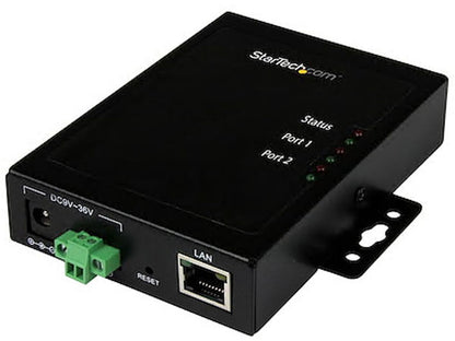 Connect, configure, and control two RS232 serial devices remotely using the StarTech 2-Port Serial-to-IP Ethernet Device Server. Designed for secure and efficient data transmission, this compact, mountable unit enables seamless integration of legacy serial equipment with modern IP-based networks. Ideal for industrial environments requiring remote device management.