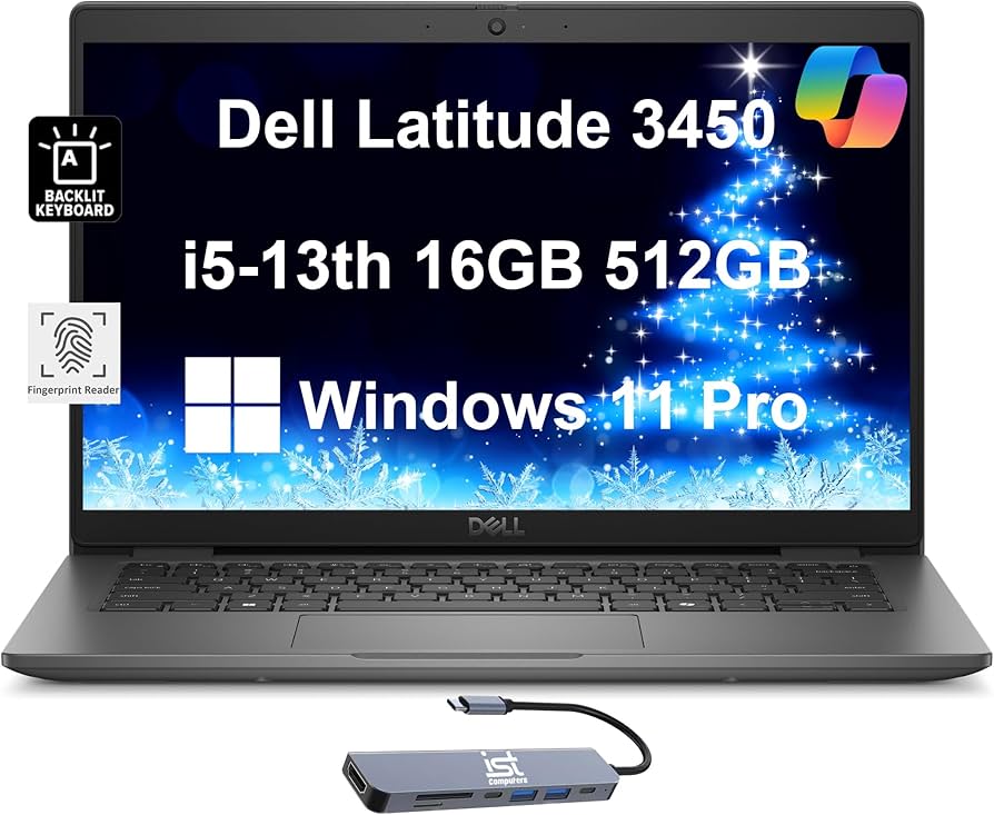 Dell Latitude 3450, processeur i5-1335U, 16 Go, SSD 512 Go, écran tactile 14 pouces, Windows 11 Pro
