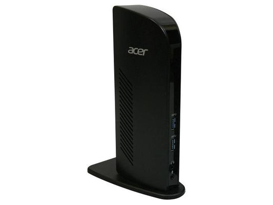 The ACER Universal USB 3.0 Docking Station offers flexible connectivity options with HDMI, DVI, and USB 3.0 interfaces, simplifying laptop expansion. Designed for convenience, it comes equipped with a DVI to VGA adapter and supports a 7.5-inch USB 3.0 cable. An ideal solution for enhancing productivity and workspace efficiency.