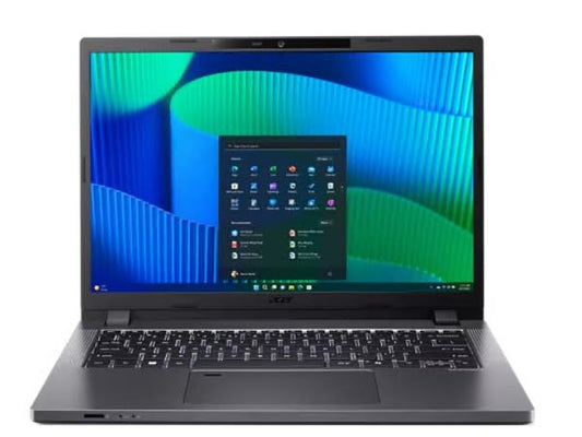 ACER's TMP214-55-G2-55B1 delivers business-class portability with a 14-inch WUXGA IPS ComfyView display, Intel Core 5 120U processor, and robust DDR5 memory. It comes paired with a 512GB PCIe Gen 4 NVMe SSD and Windows 11 Pro, offering enterprise-ready performance and efficiency. ENERGY STAR and EPEAT Gold certifications ensure eco-conscious compliance, while up to 29 hours of battery life supports extended productivity.