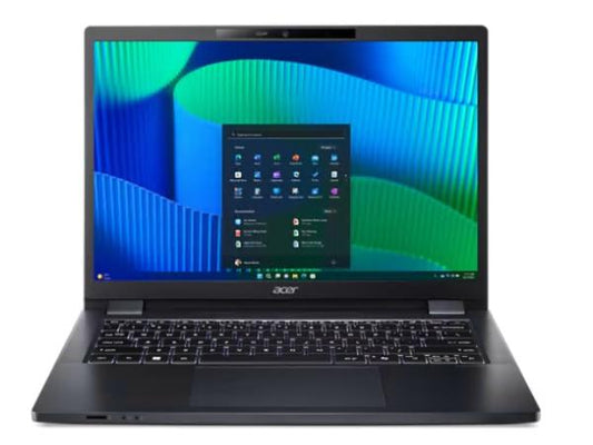 The ACER TMP414-53-G2-54VK is a high-performance 14-inch business laptop featuring a WUXGA IPS display with Acer ComfyView for vibrant visuals and eye comfort. Powered by the Intel Core 5 120U processor and equipped with 16GB DDR5 memory and a 512GB PCIe Gen 4 NVMe SSD, it delivers excellent performance and fast storage access. With Windows 11 Pro, up to 13.5 hours of battery life, ENERGY STAR certification, and EPEAT Gold rating, it's built for productivity, efficiency, and environmental responsibility.