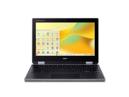 The ACER Spin 311 R724T is a compact and durable 11.6-inch Chromebook designed for versatility and mobility. It features a multi-touch IPS display, MediaTek Kompanio 528 octa-core processor, 8GB LPDDR4X RAM, and 64GB eMMC storage. With up to 16 hours of battery life and rugged MIL-STD 810H certification, it’s built for performance in both education and business environments.