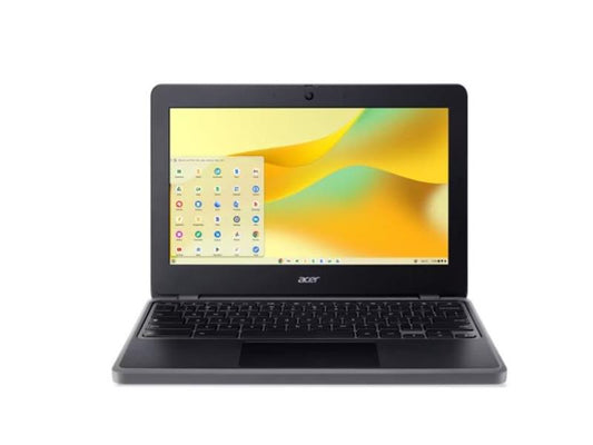 The ACER C736T-C5WM Chromebook features an 11.6-inch multi-touch IPS display, delivering 1366 x 768 resolution for clear visuals. Powered by an Intel N100 Quad-Core processor with up to 3.4 GHz turbo frequency, it includes 8GB of LPDDR5 RAM and 32GB of eMMC storage. Running Chrome OS, this compact device offers a 10-hour battery life and enhanced protection via discreet H1 TPM hardware security.