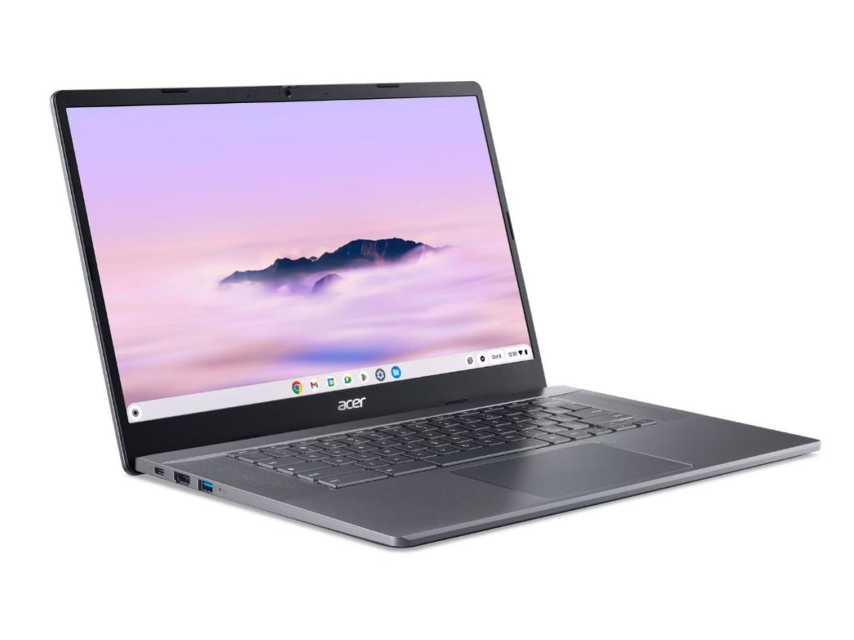 The ACER CBE595-1-50CA Chromebook delivers strong performance and productivity in a sleek 15.6-inch form factor. Powered by a 13th Gen Intel Core i5-1335U processor with 10 cores, it features 8GB LPDDR5X RAM and a fast 256GB PCIe Gen 4 NVMe SSD. With Chrome OS, Wi-Fi 6E connectivity, and a full HD webcam, it's built for both work and school tasks.