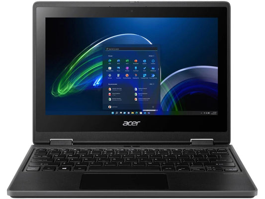 The Acer TMB311R-32-C47B is a compact, 2-in-1 notebook designed for education and productivity on the go. Equipped with an Intel Celeron N5100 quad-core processor, 8GB DDR4 RAM, and 128GB eMMC storage, it combines reliable performance with flexibility. The device offers a responsive 11.6-inch HD IPS touchscreen and Windows 11 Pro Education for a streamlined learning experience.