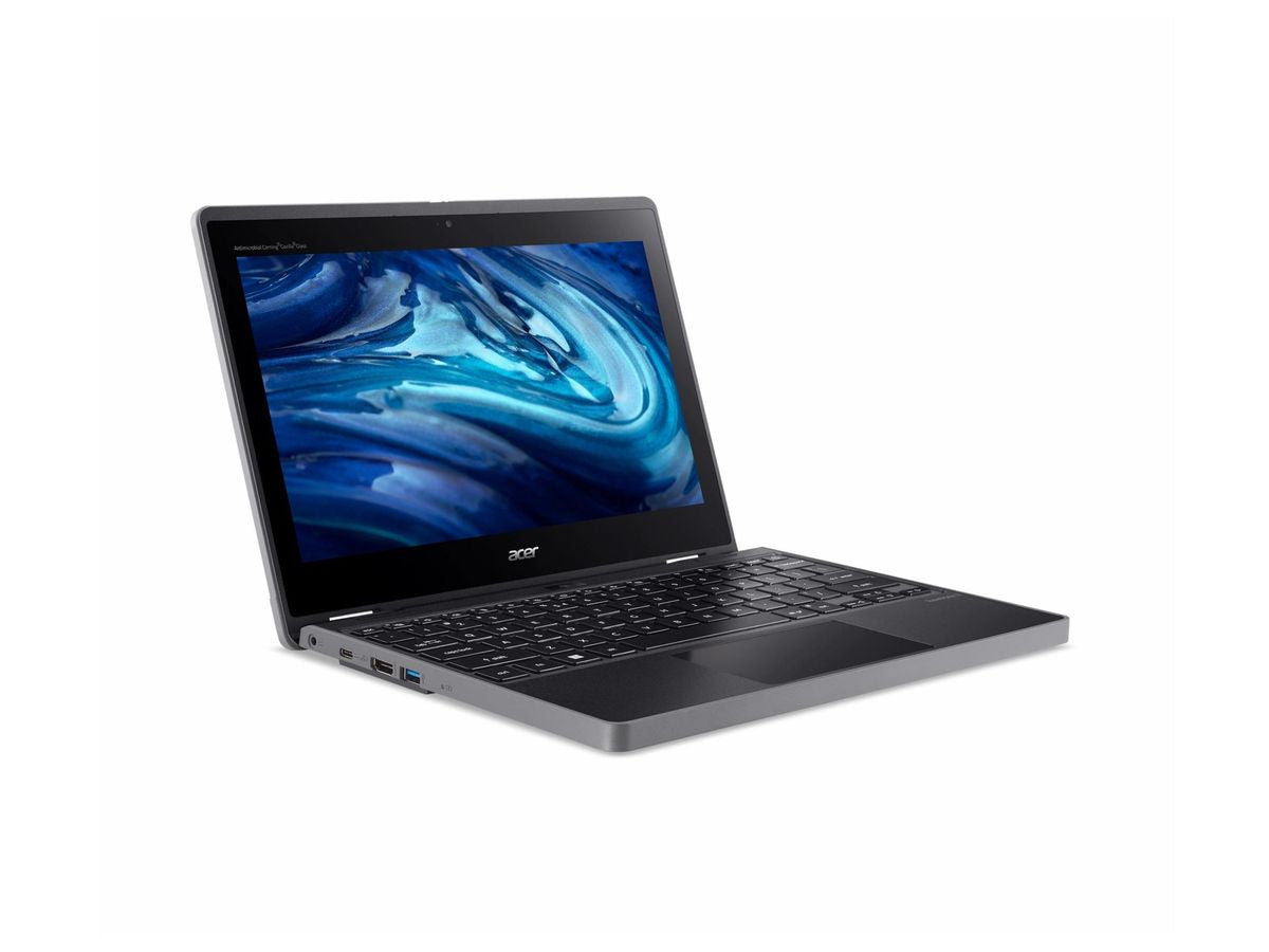 The ACER TMB311RN-33-C62J is a compact 11.6-inch touchscreen notebook engineered for education and productivity. It features a 10-point IPS touch display with 1366x768 resolution, powered by an efficient Intel N100 quad-core processor, 8GB of LPDDR5 RAM, and 128GB eMMC storage. With Windows 11 Pro Education, integrated security features, and included USI stylus, it supports interactive learning and mobile workflow up to 10 hours on a full charge.