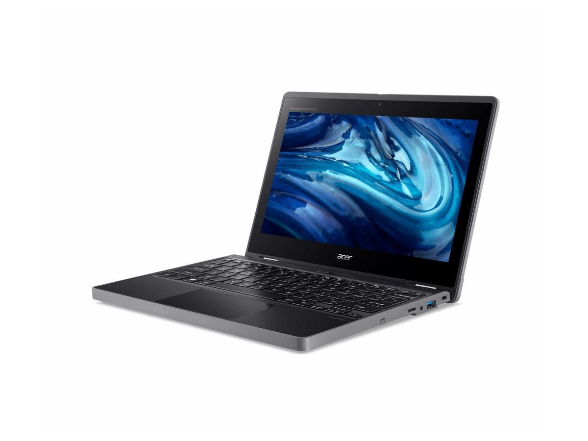 The ACER TMB311RN-33-C62J is a compact 11.6-inch touchscreen notebook engineered for education and productivity. It features a 10-point IPS touch display with 1366x768 resolution, powered by an efficient Intel N100 quad-core processor, 8GB of LPDDR5 RAM, and 128GB eMMC storage. With Windows 11 Pro Education, integrated security features, and included USI stylus, it supports interactive learning and mobile workflow up to 10 hours on a full charge.
