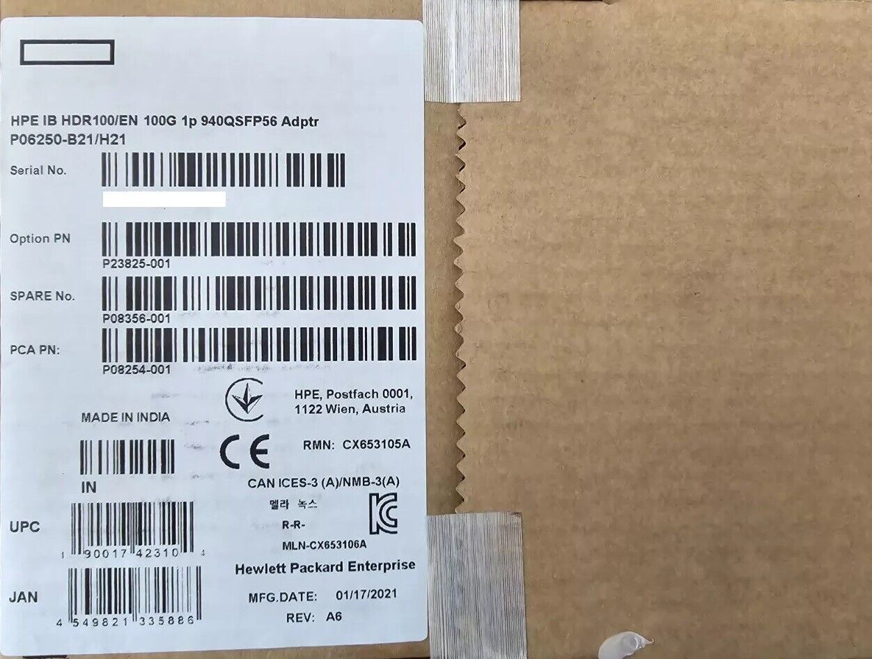 HPE IB HDR100/EN 100G 1P 940QSFP56 Network Adapter