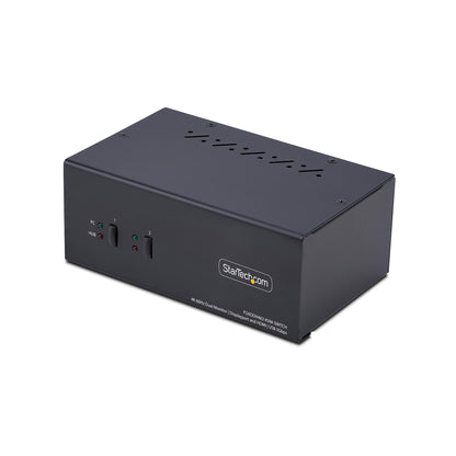 STARTECH 2-Port Dual-Monitor DisplayPort KVM Switch, 4K 60Hz, RS232, USB Hub