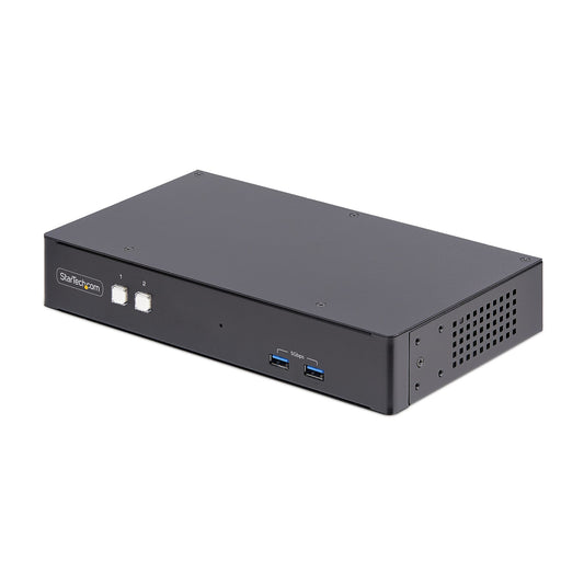 STARTECH 2-Port Dual-Monitor DisplayPort KVM Switch, 4K 60Hz, RS232, USB Hub