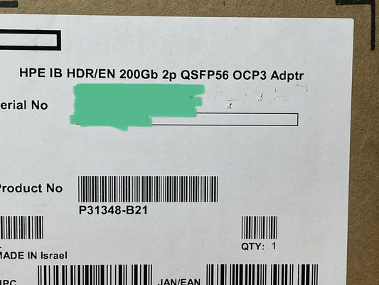 HPE IB HDR/EN 200Gb 2P QSFP56 OCP3 Adapter