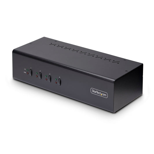 StarTech 4-Port Dual-Monitor DisplayPort KVM Switch - 4K, USB 5Gbps, TAA Compliant