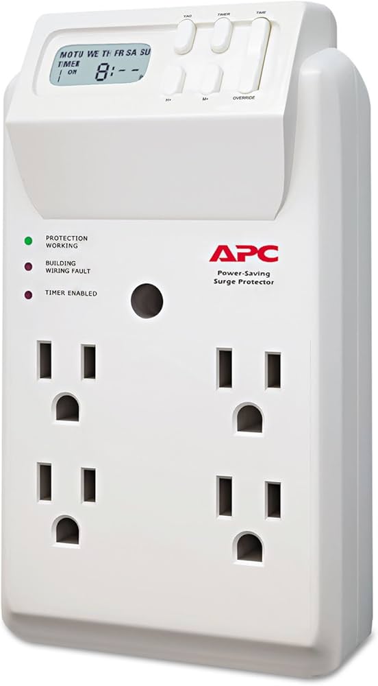APC Power-Saving Timer Essential SurgeArrest, 4 Outlet, 120V, 1080J
