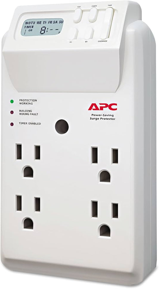 APC Power-Saving Timer Essential SurgeArrest, 4 Outlet, 120V, 1080J