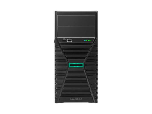 The HPE ML30 Gen11 is a versatile 4U tower server designed for small- to mid-sized business environments. Powered by an Intel Xeon E-2434 processor, it delivers reliable performance with 32GB DDR5 RAM and dual 960GB SSDs for fast data access. The server also includes dual 500W power supplies, hot-swappable bays, and built-in Gigabit Ethernet connectivity, ideal for critical workloads.