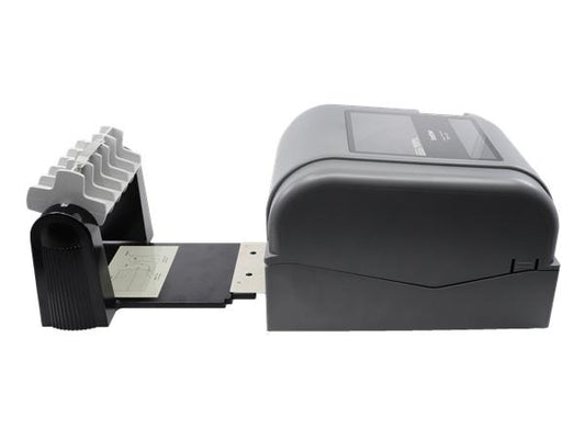 The Brother PA-RH-001 External Media Roll Holder is designed for seamless integration with Brother TD series desktop printers, supporting media rolls up to 8 inches in outer diameter with a 3-inch core. It enhances printing efficiency in high-volume labeling operations and complies with TAA standards for government and regulated industry use.