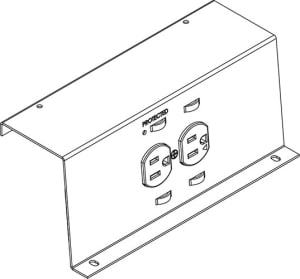 Kit d'alimentation rétro encastré CHIEF PAC525P2-KIT avec 2 prises